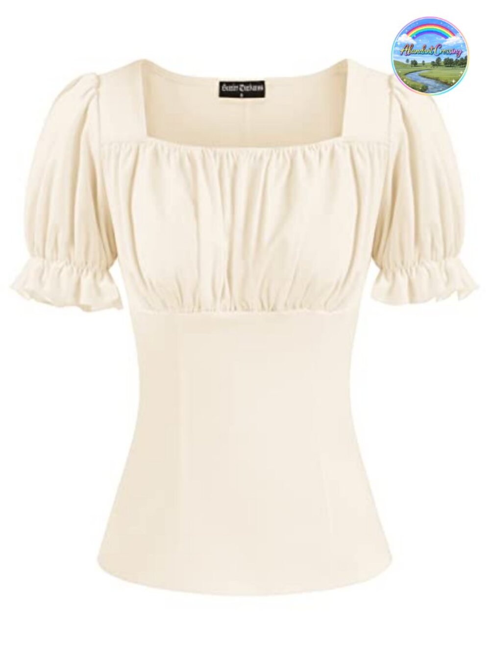 Peasant Blouse Puff Sleeve Square Neck Renaissance Top Women